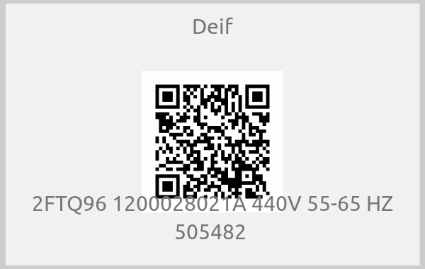 Deif - 2FTQ96 1200028021A 440V 55-65 HZ 505482 