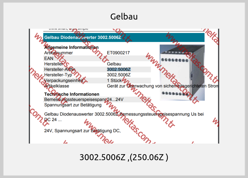 Gelbau-3002.5006Z ,(250.06Z )