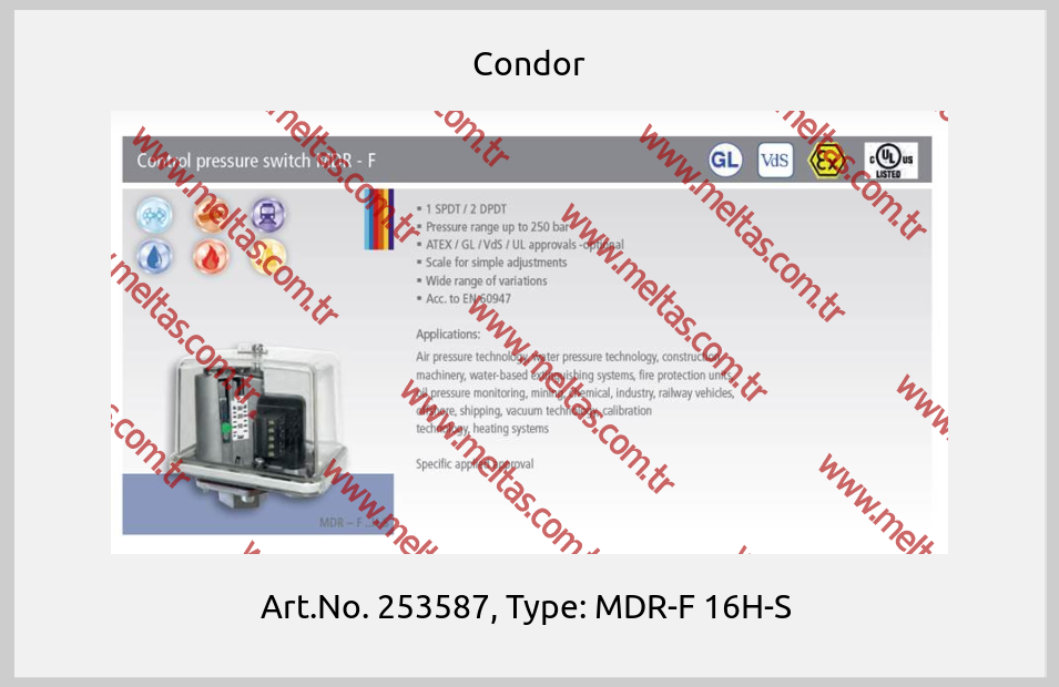 Condor - Art.No. 253587, Type: MDR-F 16H-S 