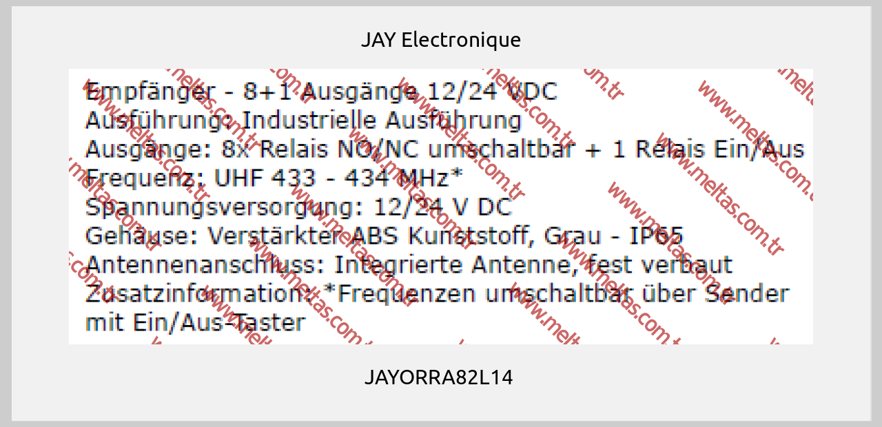 JAY Electronique - JAYORRA82L14 