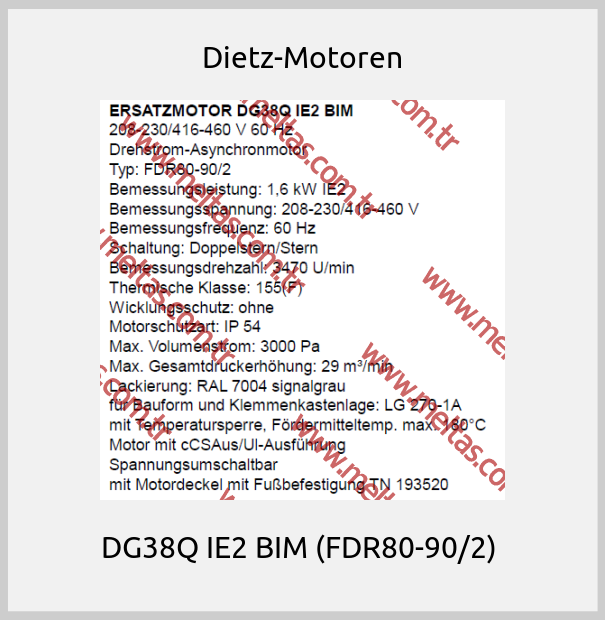 Dietz-Motoren - DG38Q IE2 BIM (FDR80-90/2) 