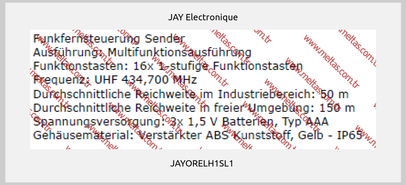 JAY Electronique - JAYORELH1SL1 