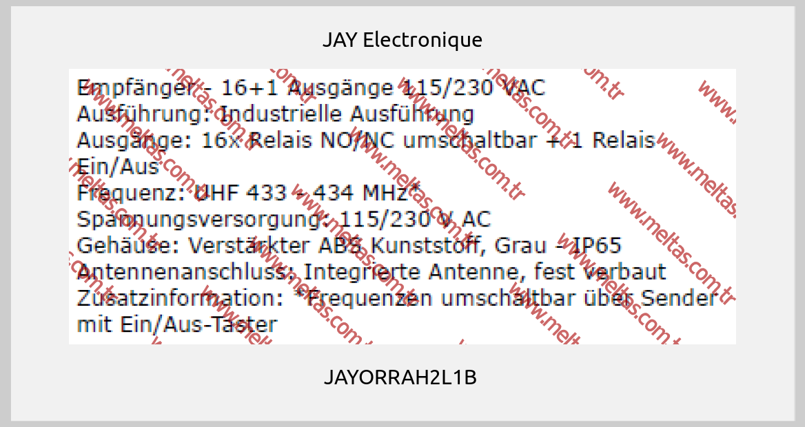 JAY Electronique - JAYORRAH2L1B 