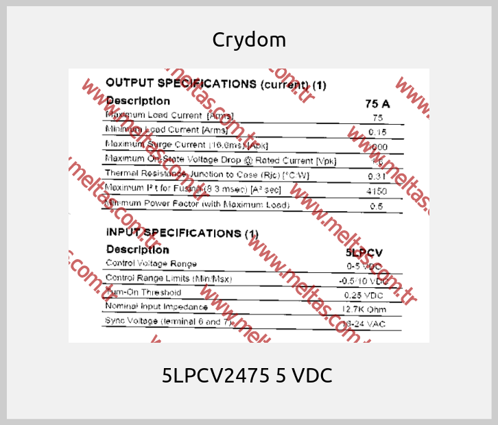 Crydom - 5LPCV2475 5 VDC 