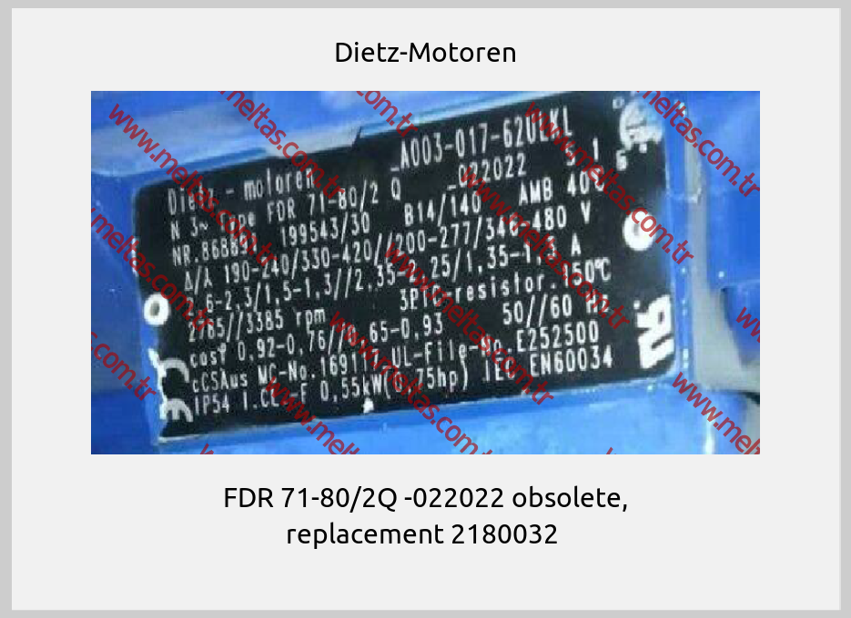 Dietz-Motoren - FDR 71-80/2Q -022022 obsolete, replacement 2180032 