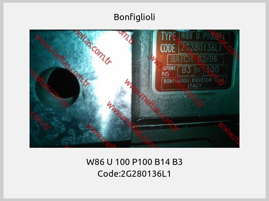 Bonfiglioli - W86 U 100 P100 B14 B3 Code:2G280136L1