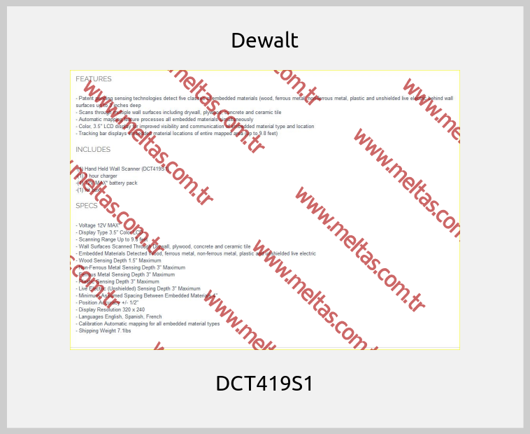 Dewalt - DCT419S1