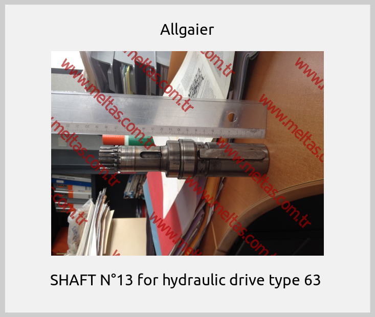 Allgaier - SHAFT N°13 for hydraulic drive type 63 