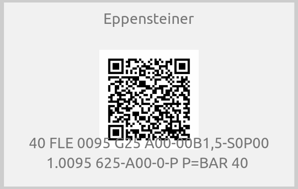 Eppensteiner - 40 FLE 0095 G25 A00-00B1,5-S0P00 1.0095 625-A00-0-P P=BAR 40 