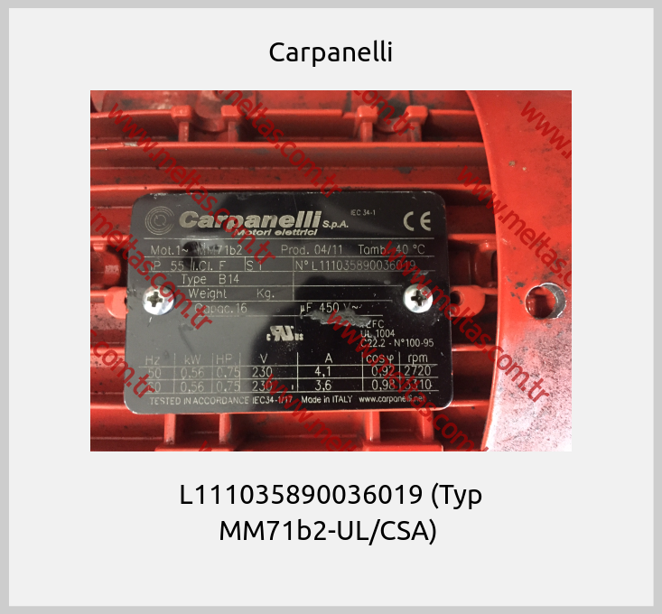 Carpanelli - L111035890036019 (Typ MM71b2-UL/CSA) 