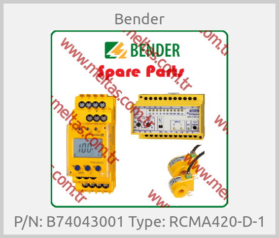 Bender - P/N: B74043001 Type: RCMA420-D-1