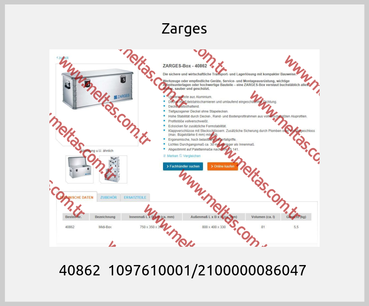 Zarges - 40862  1097610001/2100000086047 