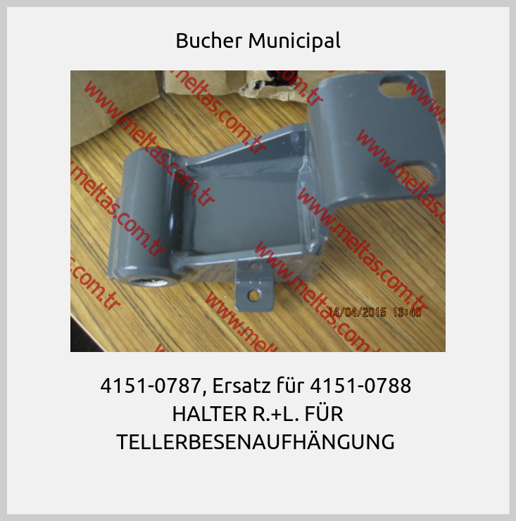 Bucher Municipal - 4151-0787, Ersatz für 4151-0788  HALTER R.+L. FÜR TELLERBESENAUFHÄNGUNG 