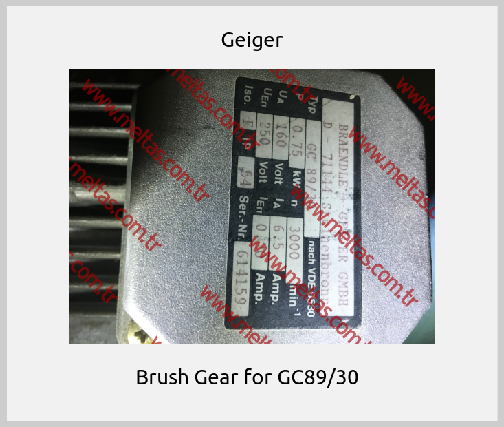 Geiger-Brush Gear for GC89/30  