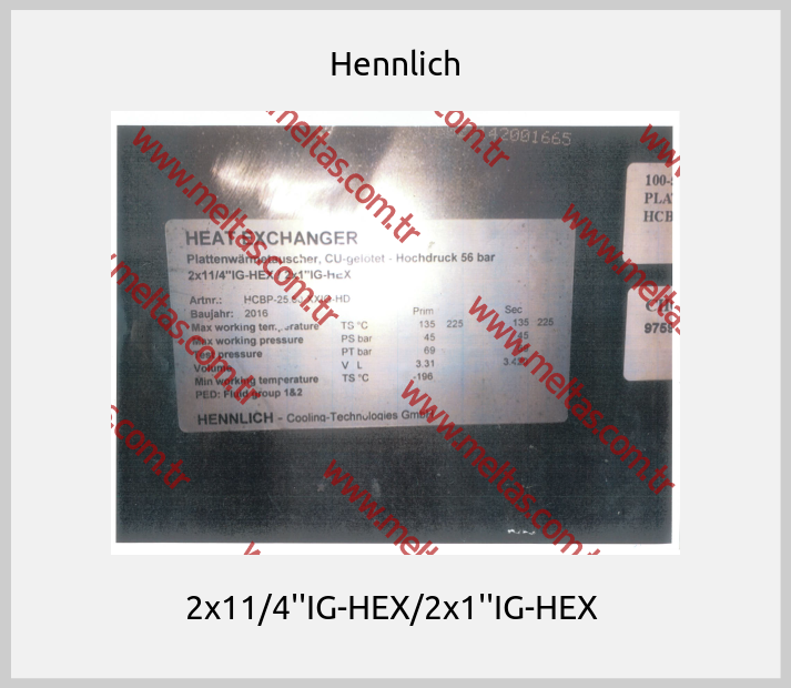 Hennlich - 2x11/4''IG-HEX/2x1''IG-HEX 
