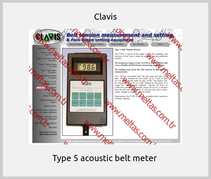 Clavis-Type 5 acoustic belt meter 