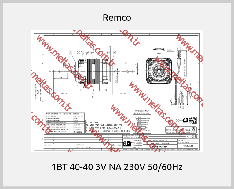 Remco - 1BT 40-40 3V NA 230V 50/60Hz