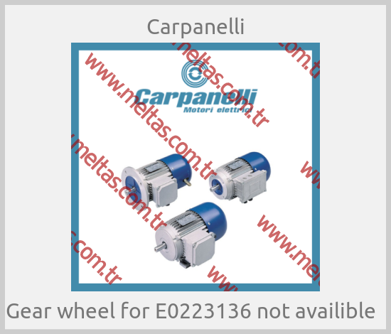 Carpanelli - Gear wheel for E0223136 not availible  