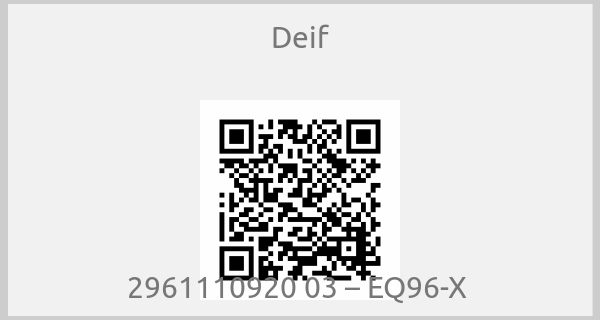 Deif - 2961110920 03 – EQ96-X 