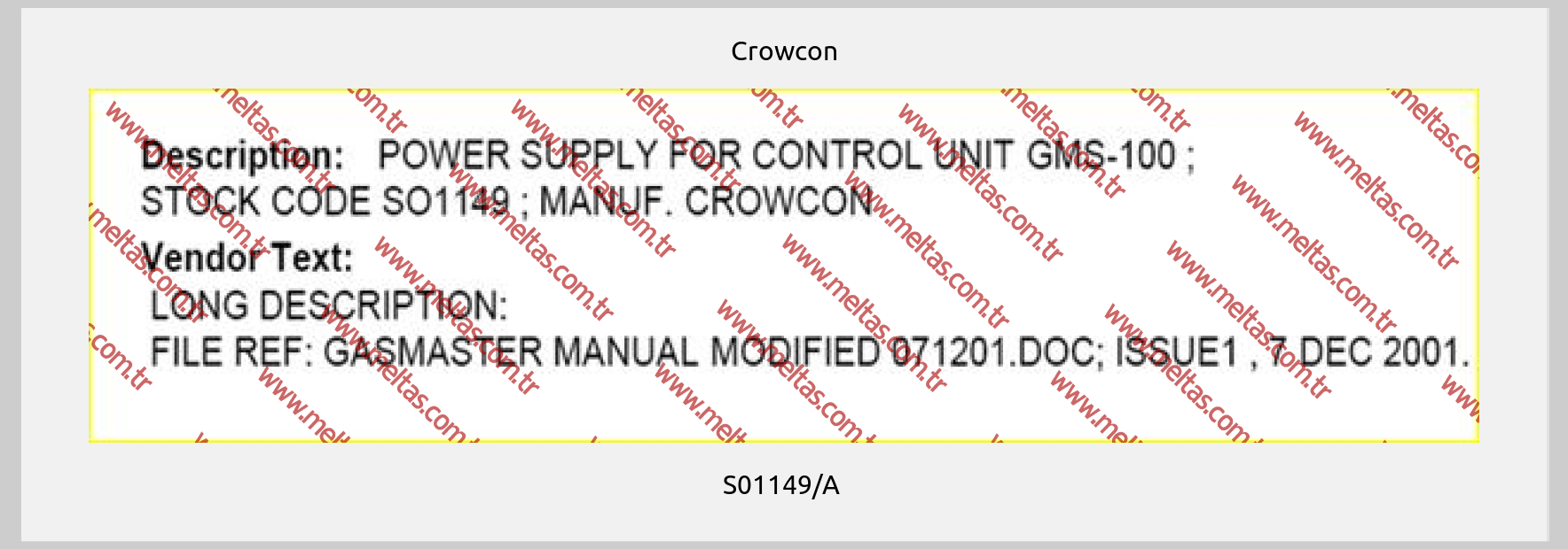 Crowcon-S01149/A 