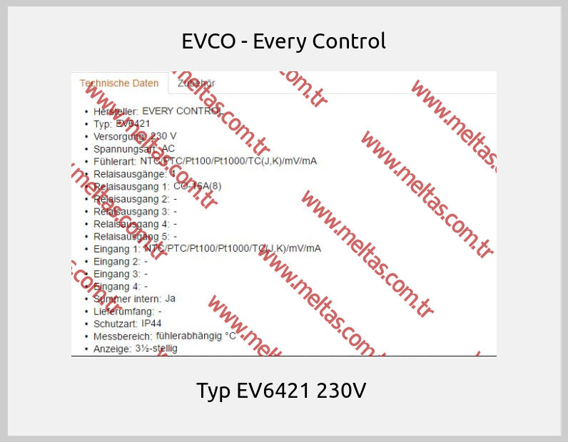 EVCO - Every Control - Typ EV6421 230V 