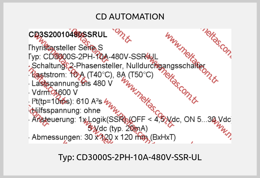 CD AUTOMATION - Typ: CD3000S-2PH-10A-480V-SSR-UL