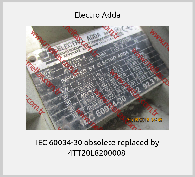 Electro Adda - IEC 60034-30 obsolete replaced by 4TT20L8200008 