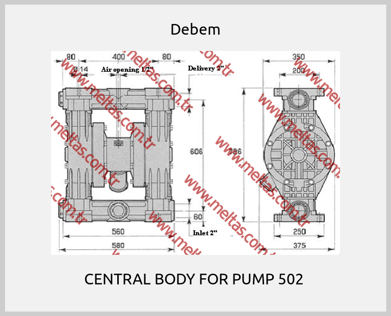 Debem-CENTRAL BODY FOR PUMP 502 