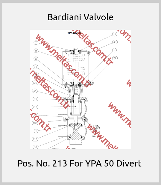 Bardiani Valvole-Pos. No. 213 For YPA 50 Divert 