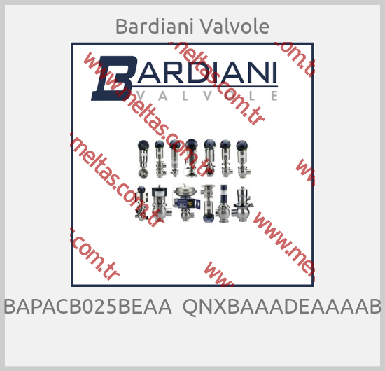 Bardiani Valvole - BAPACB025BEAA  QNXBAAADEAAAAB 