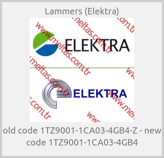 Lammers (Elektra) - old code 1TZ9001-1CA03-4GB4-Z - new code 1TZ9001-1CA03-4GB4