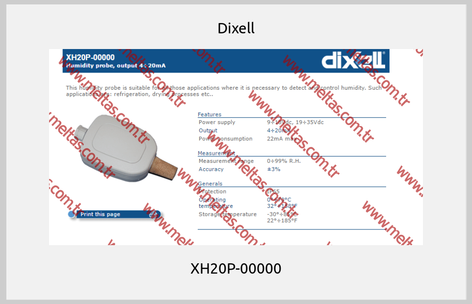 Dixell - XH20P-00000