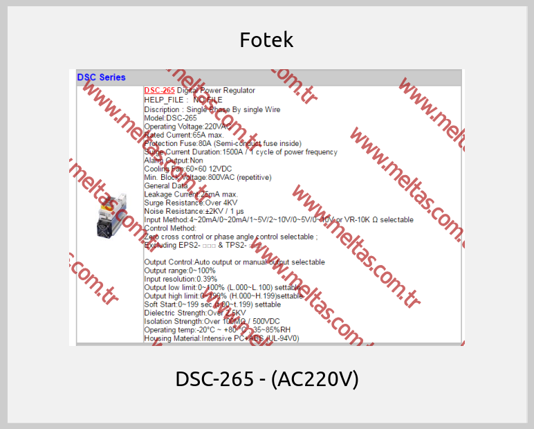 Fotek - DSC-265 - (AC220V)