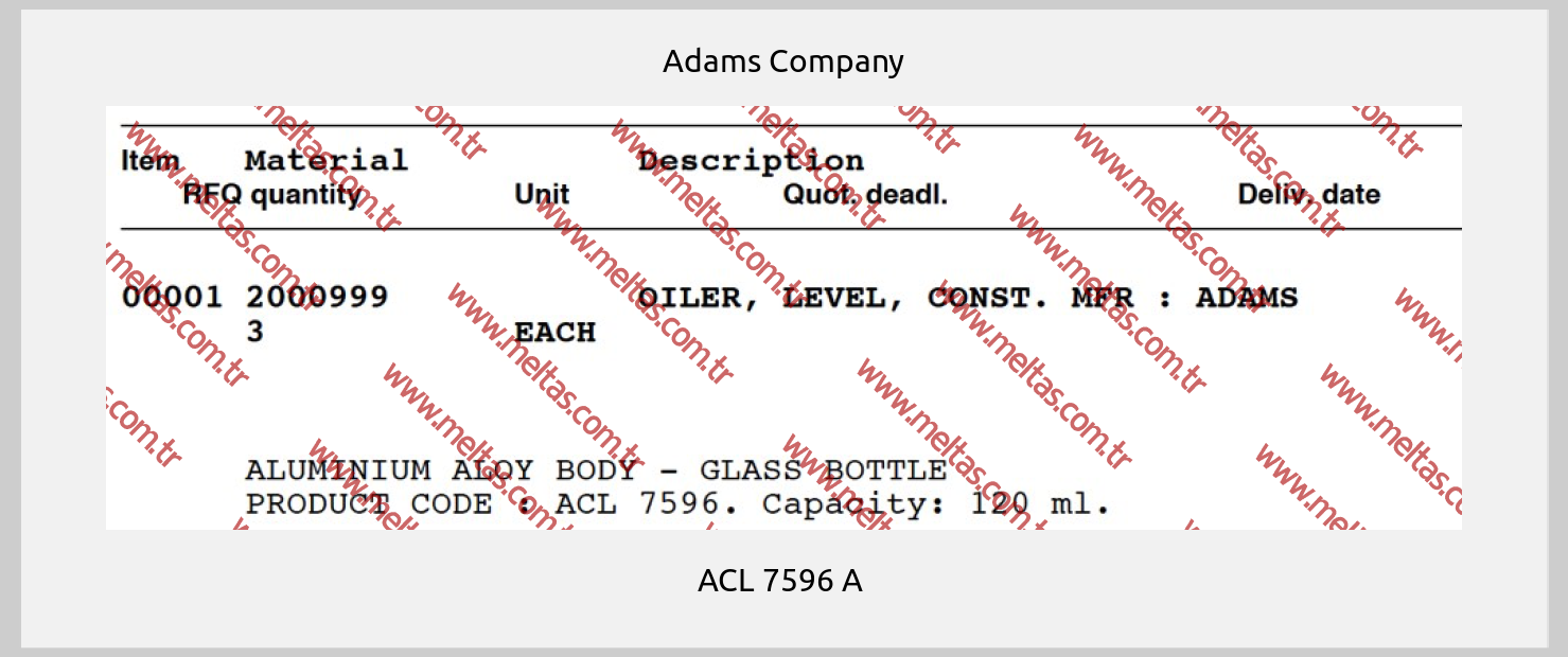 Adams Company - ACL 7596 A 