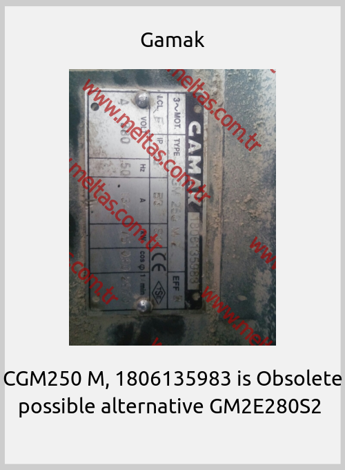 Gamak-CGM250 M, 1806135983 is Obsolete possible alternative GM2E280S2 