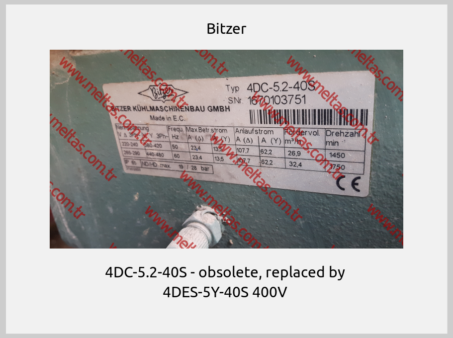 Bitzer - 4DC-5.2-40S - obsolete, replaced by  4DES-5Y-40S 400V 