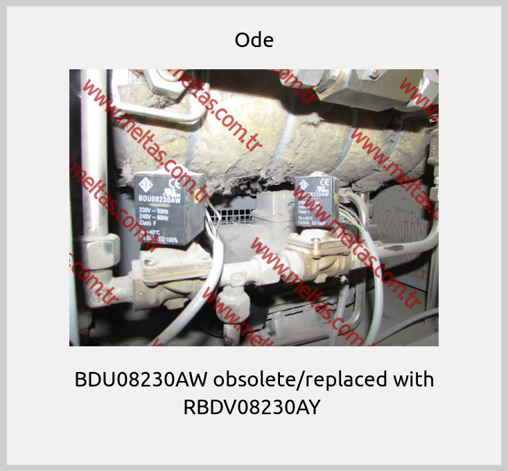 Ode - BDU08230AW obsolete/replaced with RBDV08230AY 