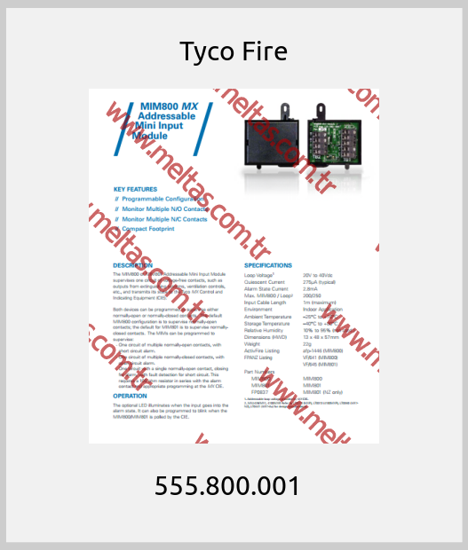 Tyco Fire -  555.800.001  