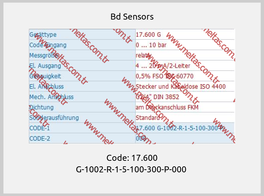 Bd Sensors-Code: 17.600 G-1002-R-1-5-100-300-P-000 