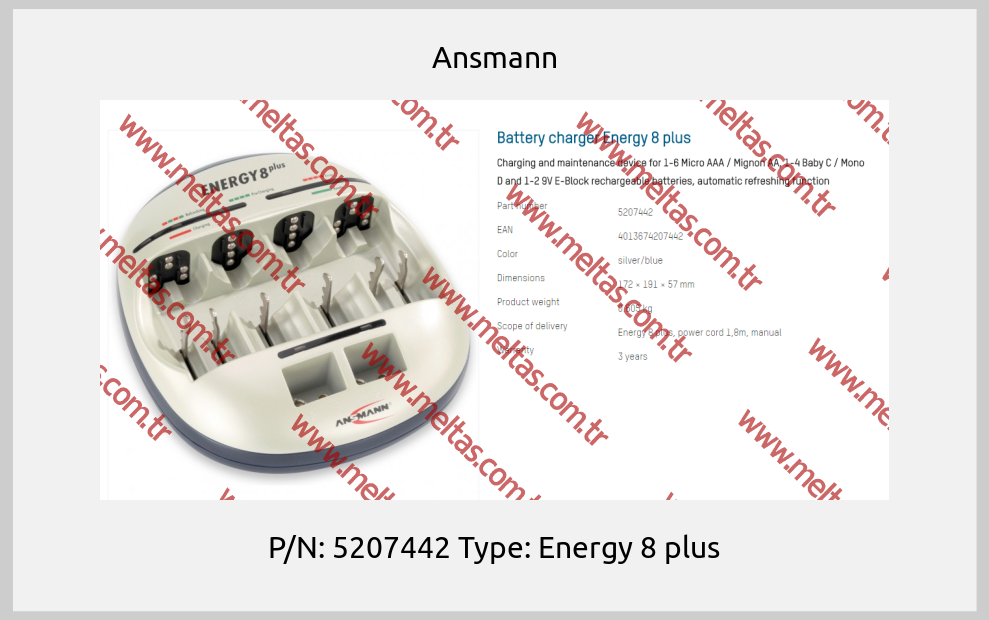 Ansmann - P/N: 5207442 Type: Energy 8 plus