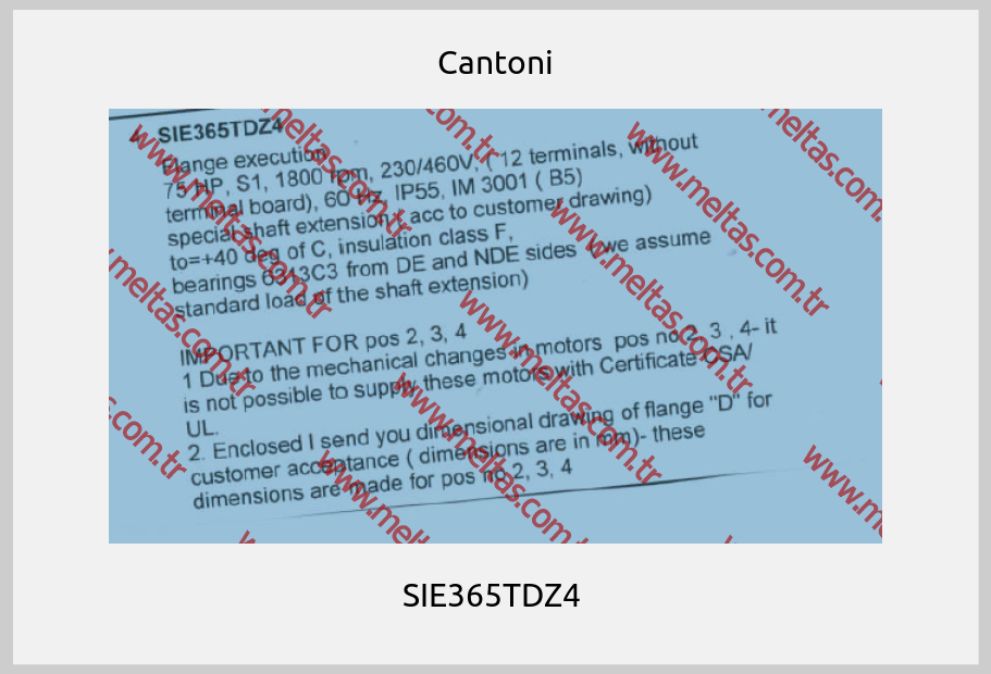 Cantoni - SIE365TDZ4 