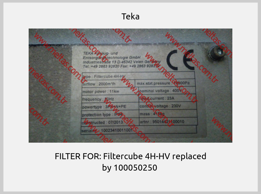 Teka - FILTER FOR: Filtercube 4H-HV replaced by 100050250 