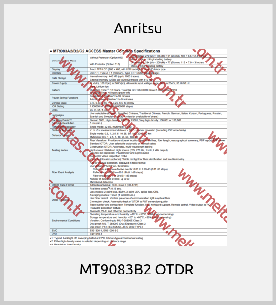 Anritsu-MT9083B2 OTDR 