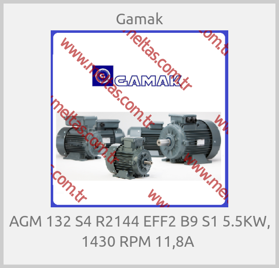 Gamak-AGM 132 S4 R2144 EFF2 B9 S1 5.5KW, 1430 RPM 11,8А 