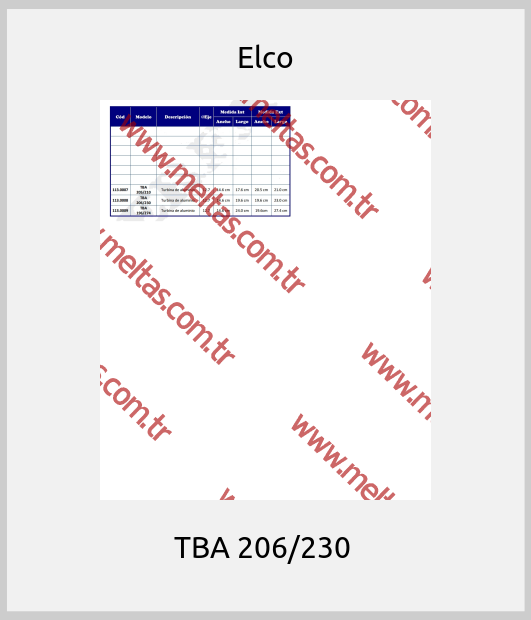 Elco - TBA 206/230 
