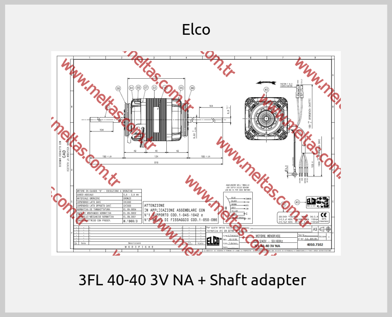 Elco - 3FL 40-40 3V NA + Shaft adapter  