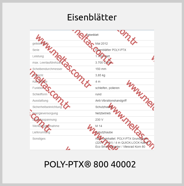 Eisenblätter - POLY-PTX® 800 40002  
