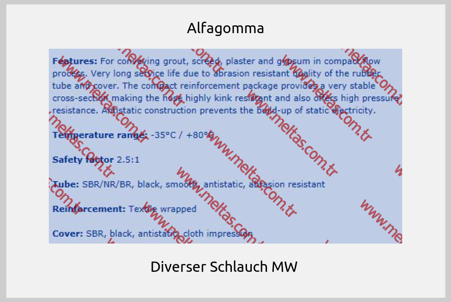 Alfagomma - Diverser Schlauch MW 