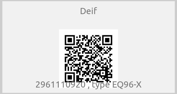 Deif - 2961110920 , type EQ96-X