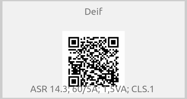 Deif-ASR 14.3; 60/5A; 1,5VA; CLS.1 